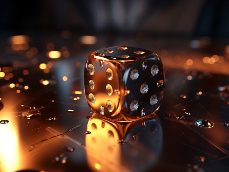 Tata letak meja Lucky Twins dengan dua sisi kartu dan layar dealer